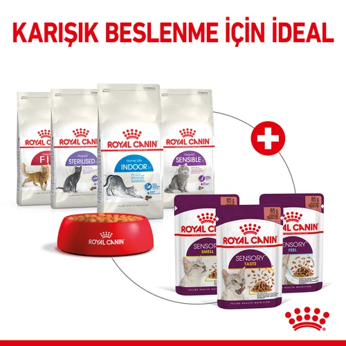 Royal Canin Sensory Feel Etli ve Balıklı Soslu Kedi Pouch Yaş Mama 12*85 Gr - Thumbnail